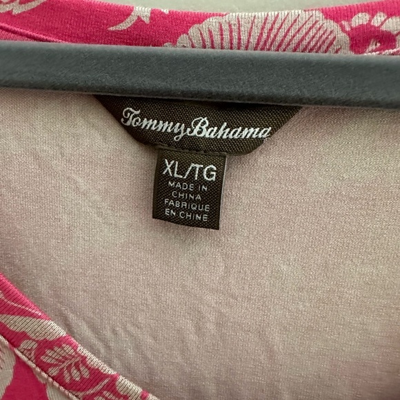 TOMMY BAHAMA V-Neck 3/4 sleeve Floral dress XL Tie knot front Elastic Waist - Picture 2 of 5